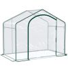 Portable Walk-in Greenhouse 6 x 3 x 5 with PVC Cover Steel Frame Garden Hot House Zipper Door Top Vent
