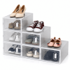 Shoe Storage Boxes 6 Pack Clear Plastic Stackable White