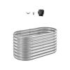 Metal Raised Garden Bed, 4 x 2 x 2 ft Oval Outdoor Galvanized Planter Garden Box, Open Bottom Design, Large Planter Raised Bed for Growing Vegetables