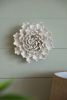 D7.3x2.8" Handmade Cream Ceramic Flower Wall Decor Accent