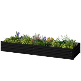 95" x 36" x 12" Galvanized Raised Garden Bed, Easy DIY and Cleaning for Growing Flowers, Herbs, Succulents, Black