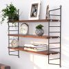 Floating Shelves for Wall, 3 Tier Wall Shelves with Adjustable Shelf, Wood Storage Shelf for Books, Room Decor, Hanging Shelf for Living Room, Bedroom