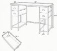48 Inch Computer Desk with Power Outlet Home Office Desk with 4 Fabric Drawers for Storage Workstation with CPU Holder