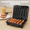 Portable Electric Grill with Non Stick Grill Plate, Drip Tray and Cord Storage, Electric BBQ Grill for Sausage, Hot Dogs, Vegetables