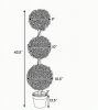 43.5-Inch Artificial Triple Ball Rose Topiary Tree Lifelike Blooming Green Leaves for Home Decor-There is only one