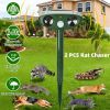 Weather-Resistant Solar-Charged Ultrasonic Deterrent, Motion-Activated PIR Sensor, 1033 Sq.ft Coverage Range, Stake-Mount Device for Garden