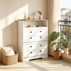 White Shoe Cabinet with 2 Flip Drawers Narrow Shoe Storage Organizer for Entryway