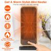 Indoor Portable Ceramic Space Heater, PTC Heating Tech, Overheat & Tip-Over Auto Shut-Off, Lightweight Desktop Heater for Home