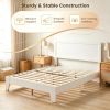 Large Modern Bed Frame with Headboard King Size Bedroom Furniture  Finish Queen Size