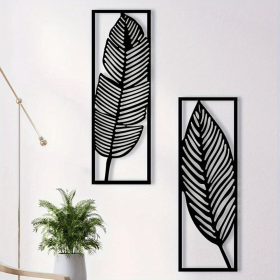 CIFbuy Vintage Botanical iron Wall Art Set Tropical Leaves Floral Printed Wall Hanging for Living Room Bedroom Kitchen Bathroom Decor (TikTok