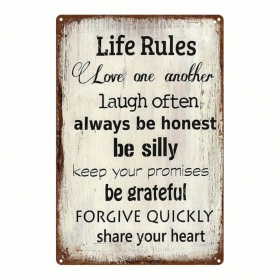 CIFbuy Vintage Inspirational Metal Sign, 2D Flat Rustic Iron Wall Plaque With Love Smile Integrity Gratitude Quote, Retro Art Decor For TikTok, TikTok