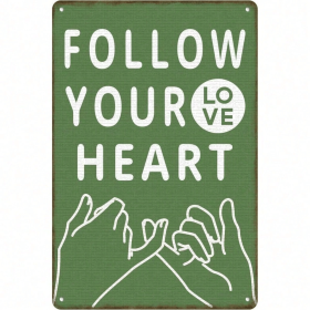 CIFbuy Vintage Follow Your Heart Hand In Hand Pact Metal Wall Sign 12x8 Inch Rustproof Durable Romantic Art Decor Easy To Hang Indoor O TikTok, TikTok