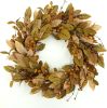 20-inch fall wreath adorned with brown magnolia leaves and small pomegranate berries, suitable for home, outdoor, farmhouse, porch, wall
