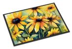Maryland Black-Eyed Susans in Watercolor Doormat Front Door Mat Indoor Outdoor Rugs for Entryway, Non Slip Washable Low Pile, 24H X 36W