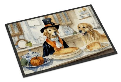 Golden Retriever Fall Kitchen Pumpkins Doormat Front Door Mat Indoor Outdoor Rugs for Entryway, Non Slip Washable Low Pile, 24H X 36W