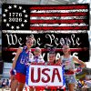 Probsin Large 250 Anniversary USA Backdrop 60" x 90" 250 Years America Flag 1776-2026 We The People Patriotic Poster Hanging Supplies Wall Decor Bulle