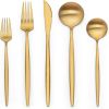 40-piece gold and silver cutlery set, 8-person stainless steel cutlery set, food-grade knives, forks and spoons.