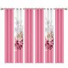 6 Piece Heavyweight Window Curtain Set, Light Filtering Privacy Drapes with Grommet Top, US Designer Pink Floral Rose Print
