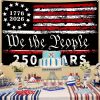 Probsin Large 250 Anniversary USA Backdrop 60" x 90" 250 Years America Flag 1776-2026 We The People Patriotic Poster Hanging Supplies Wall Decor Bulle