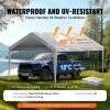 Carport Replacement Canopy Cover 10 x 20 ft, Garage Top Tent Shelter Tarp Heavy-Duty Waterproof & UV Protected, Easy Installation with Ball Bungees