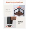 5 Tier Corner Shelf, 70" Tall Corner Bookshelf with Metal Frame & Wooden Shelves, Industrial Corner Ladder Shelf for Living Room, Bedroom, Office