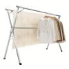 Foldable Metal Clothes Drying Rack Adjustable 3-Tier with 20 Hooks Space Saving Laundry Hanger for Indoor Outdoor Use Blanket Quilt Bedding Garment St