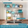 Stainless Steel 2-Tier Over The Sink Dish Drying Rack with Utensil Holder, Large, for Kitchen Counter