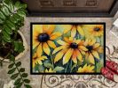 Maryland Black-Eyed Susans in Watercolor Doormat Front Door Mat Indoor Outdoor Rugs for Entryway, Non Slip Washable Low Pile, 24H X 36W