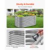 Metal Raised Garden Bed, 4 x 2 x 2 ft Oval Outdoor Galvanized Planter Garden Box, Open Bottom Design, Large Planter Raised Bed for Growing Vegetables