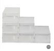 Shoe Storage Boxes 6 Pack Clear Plastic Stackable White