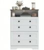White Shoe Cabinet with 2 Flip Drawers Narrow Shoe Storage Organizer for Entryway