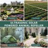 8 Pack Solar Ultrasonic Animal Repeller, IP44 Waterproof Mole Repellent with Ground Spikes, Solar Powered Pest Control Device for Yard, Garden