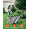 Metal Raised Garden Bed, 4 x 2 x 2 ft Oval Outdoor Galvanized Planter Garden Box, Open Bottom Design, Large Planter Raised Bed for Growing Vegetables