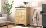 Wood 4 Drawer Dresser for Bedroom, Large Double Dresser with Wide Drawers, Modern Chest of Drawers,Storage Organizer Dresser,Nursery Dresser