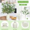 Olive Artificial Plants in Vases, Fake Olive Plants Greenery Branches with Olive Fruits for Indoor Office Table