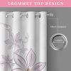 6 Piece Heavyweight Window Curtain Set, Light Filtering Privacy Drapes with Grommet Top, US Designer Pink Floral Rose Print
