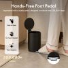 3L/0.8 Gallon Round Step Trash Can, Small Stainless Steel Bathroom Garbage Can with Foot Pedal and Removable Inner Bucket for Bathroom, Bedroom