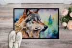 Wolves Wolf Doormat Front Door Mat Indoor Outdoor Rugs for Entryway, Non Slip Washable Low Pile, 24H X 36W