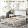Large Modern Bed Frame with Headboard King Size Bedroom Furniture  Finish Queen Size