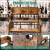 Modern Farmhouse Bar Cabinet with Wine Rack, Multi Tier Storage Organizer for Wine Bottles, Liquor, Coffee Syrups and Kitchen Supplies