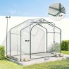Portable Walk-in Greenhouse 6 x 3 x 5 with PVC Cover Steel Frame Garden Hot House Zipper Door Top Vent