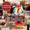 15 Inch Commercial Red Big Gumball Machine With Stand Key-Operated Uncharged Candy Dispenser Machine Bubble Gum Machine Coin Operated Metal Candy Mach
