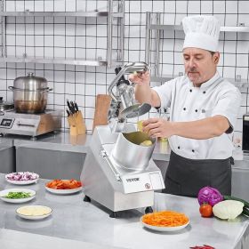 Food Processor Vegetable Chopper W/ 6 Blades Food-Grade Stainless Steel Blender (Option: Silver)