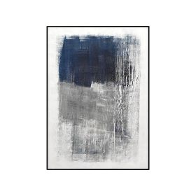 Dark Blue Geometric Abstract Painting Modern Canvas Poster  Minimalist Wall Art Pictures For Living Room Aisle Studio Decor (size: 50x70cm)