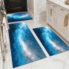 Three-piece kitchen rug set, non-slip and washable, abstract pattern kitchen hallway rug, soft and comfortable, suitable for sinks, floors, entrances