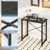 31IN Computer Desk for Home Office, Modern Study Work Table Simple Style for Bedroom, Writing Desks with X-Shaped Reinforcement