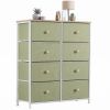 8-Drawer Fabric Dresser with Solid Wood Top, Tall Storage Chest for Bedroom, Living Room, Or Entryway, Ideal As a Tower Cabinet, Hallway Organizer