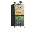 Dresser, Bedside table with a movable fabric box, sturdy steel-framed wooden top organizer furniture