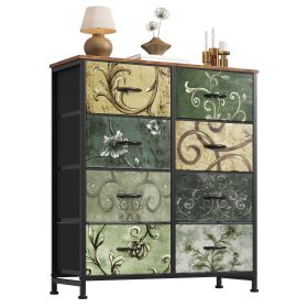 Dresser, Bedside table with a movable fabric box, sturdy steel-framed wooden top organizer furniture (size: 8BC)