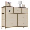 7-Drawer Fabric Dresser with Solid Wood Top, Tall Storage Chest for Bedroom, Living Room, Or Entryway, Ideal As a Tower Cabinet, Hallway Organizer